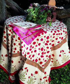 Nappe "Coquelicot rouge vert"