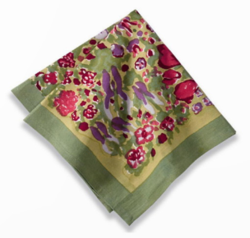 Serviette "Jardin rouge vert"
