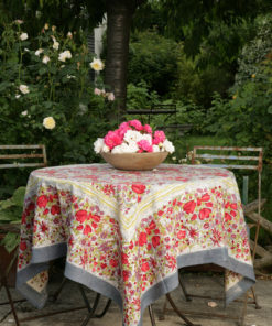 Table cloth "Jardin rouge bleu"