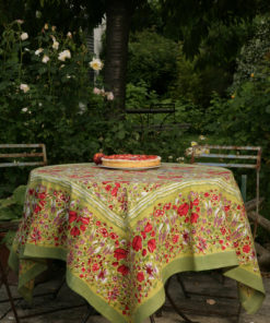 Nappe "Jardin rouge vert"