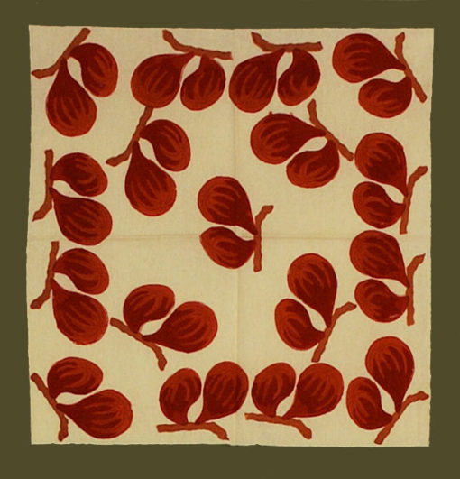 Serviette "Figue rouge vert"