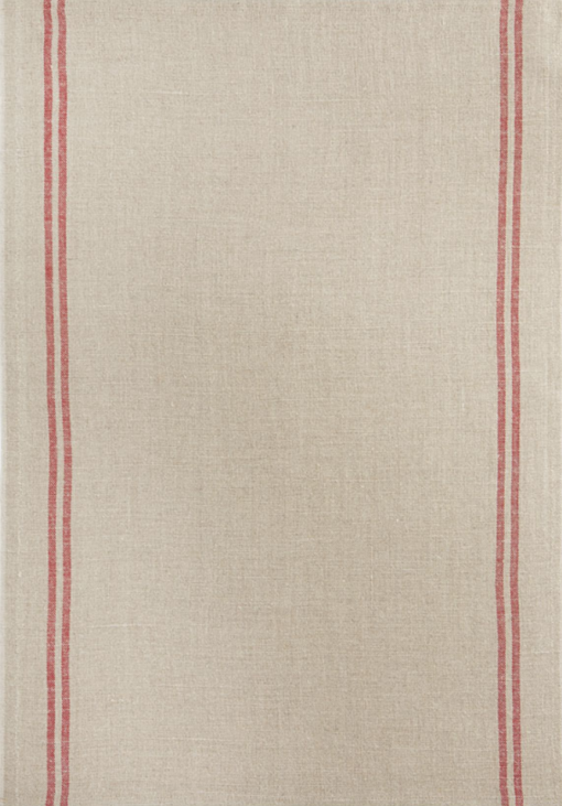 Torchon "Country écru rouge"